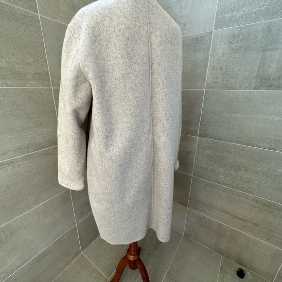 Uniqlo Double Faced Wool Blend Cream Coat (unlined) - Medium - Picture 4 of 7